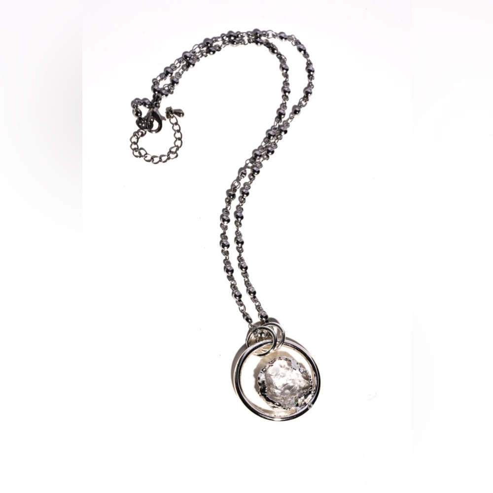 Sparkling Etched Quartz
Ring Necklace #25‎
